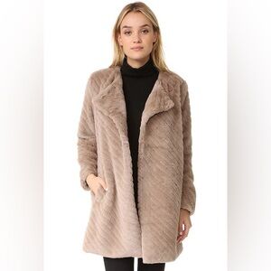 BB Dakota Brown Gray Faux Fur Swing Coat Vintage Teddy Winsford Jacket